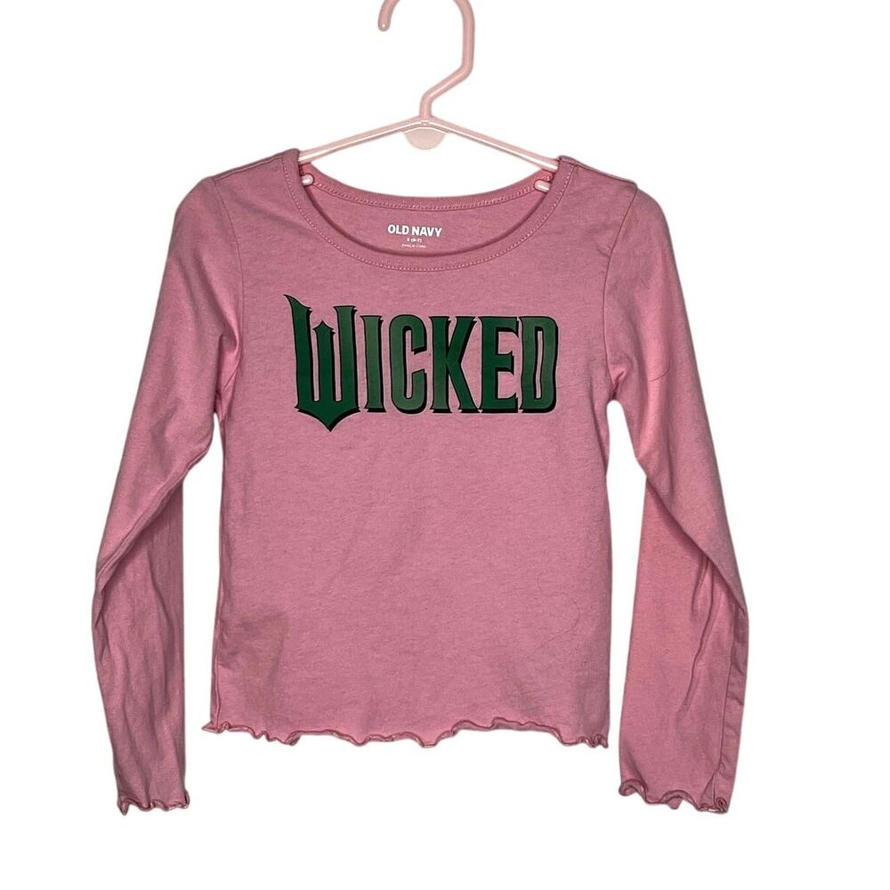 Old Navy "Wicked" pink long sleeve T-shirt Size S(6-7)